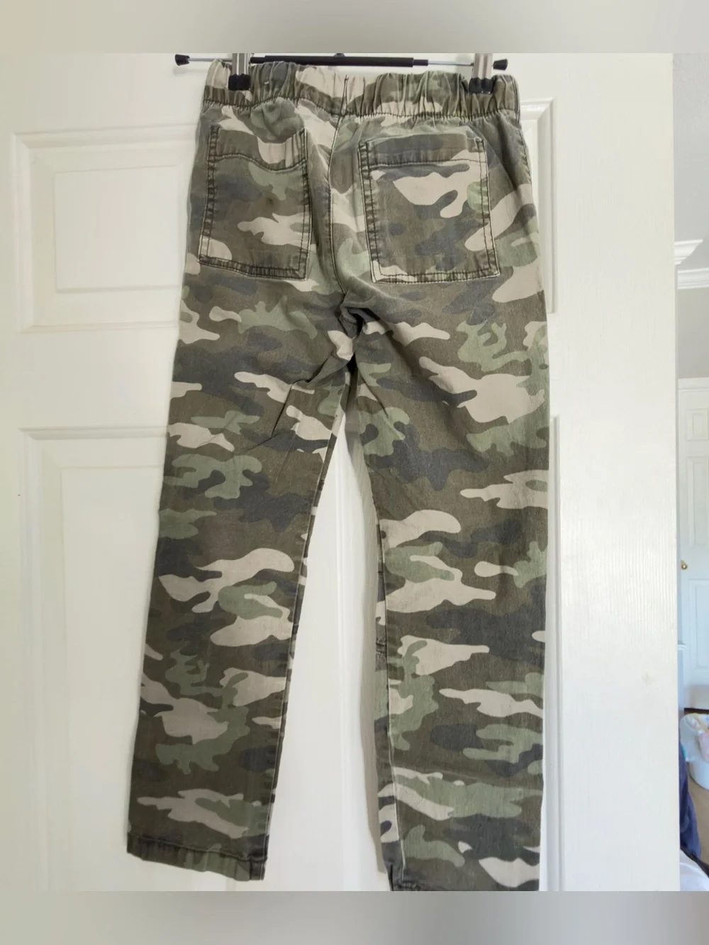 Slim Straight Camo Jeans in Olive and Khaki